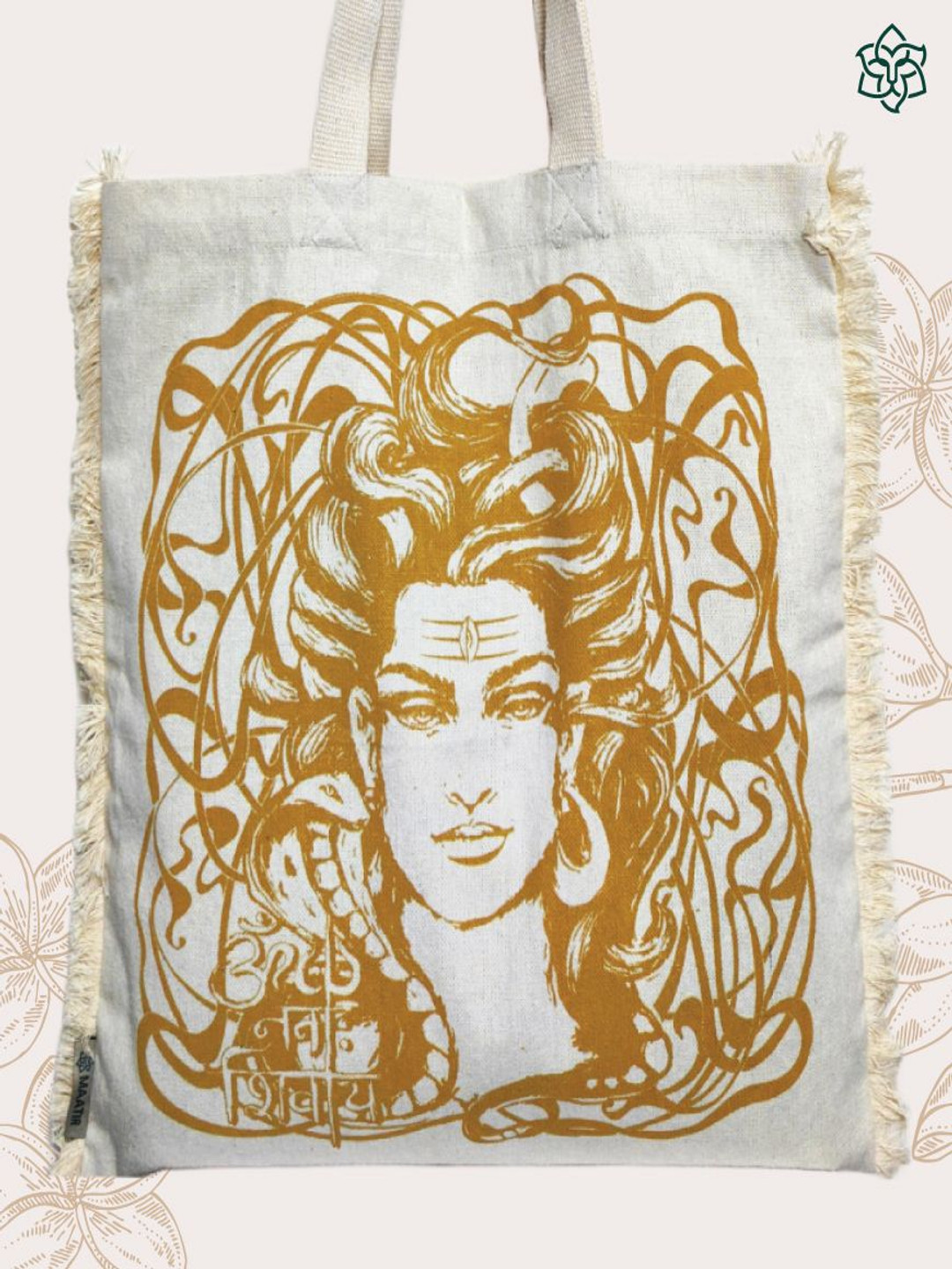 MAATIR DESIGNS Unisex Shiva Graphic Printed Shopper Cotton Canvas Tote Bag