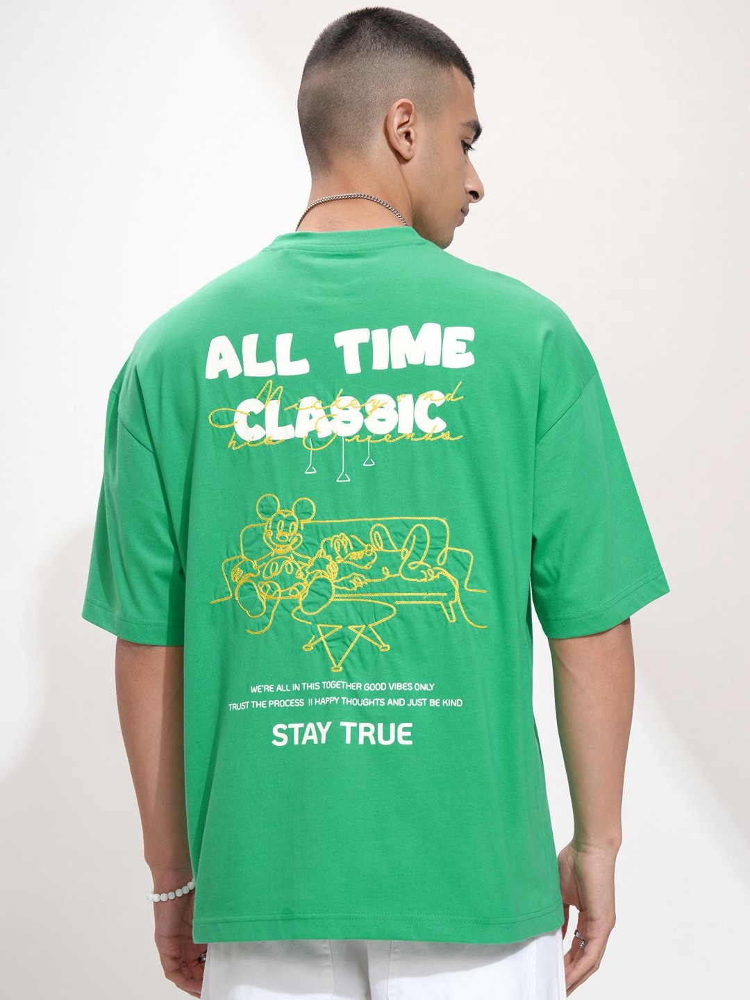 HIGHLANDER Disney Mickey & Friends Men Round Neck Oversized Tshirt