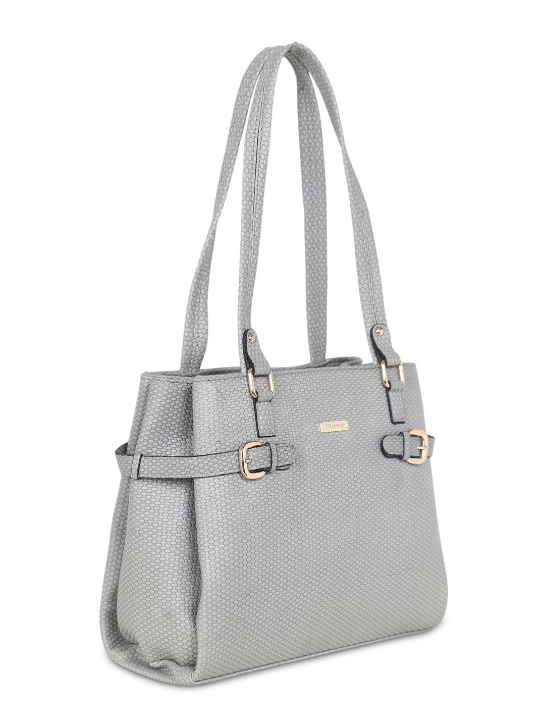 Stamp Women Textured Structured Satchel Bag