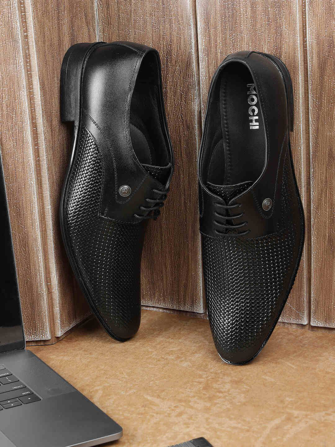 Mochi Men Leather Formal Lace-Ups Derbys Shoes