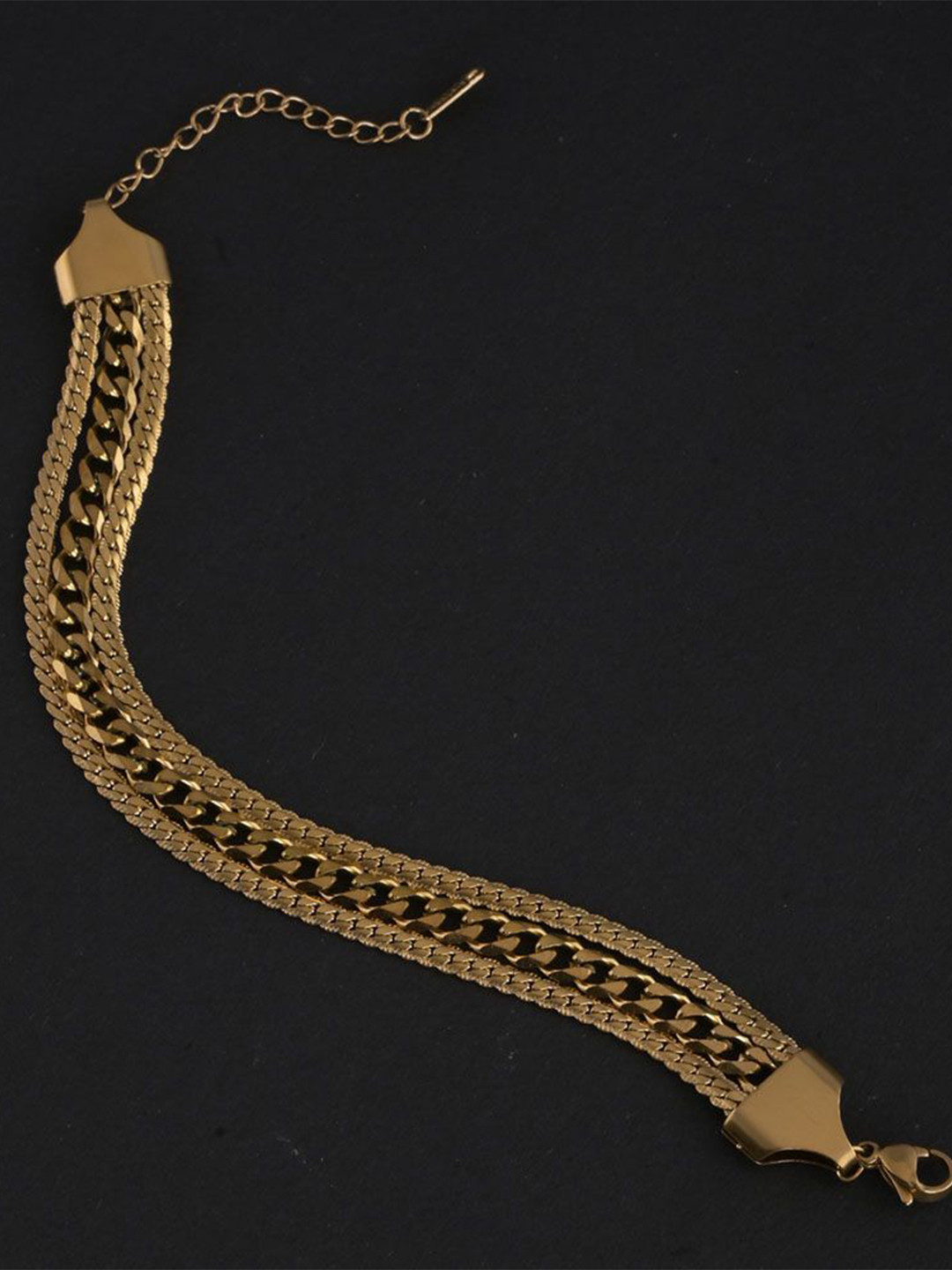 PALMONAS Equilibrium Gold-Plated Waterproof & Anti-Tarnish Stainless Steel Link Bracelet