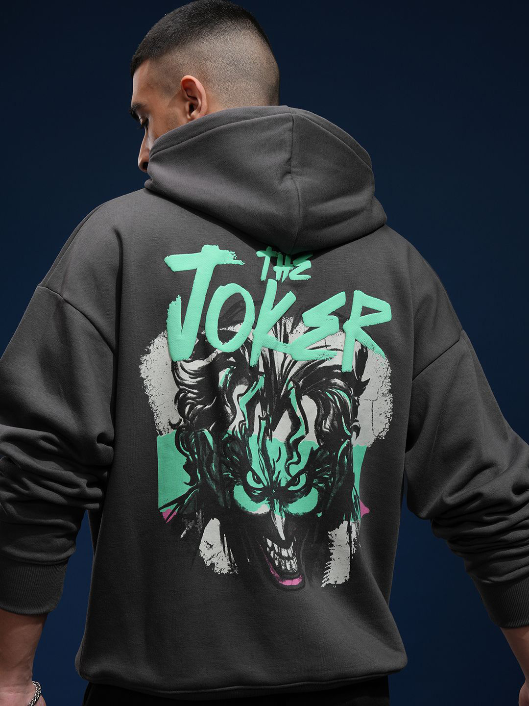 HIGHLADER Joker Men Oversized Drop Shoulder Hoodie Sweatshirt