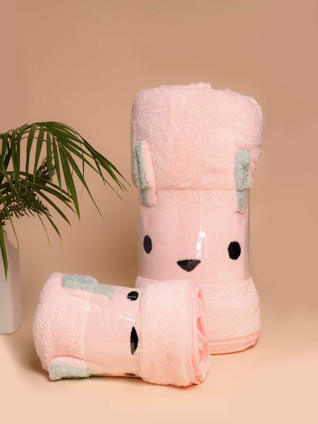 The Little Lookers Kids Pink 2 Pieces Super Absorbent Microfiber Hand & Bath Towel