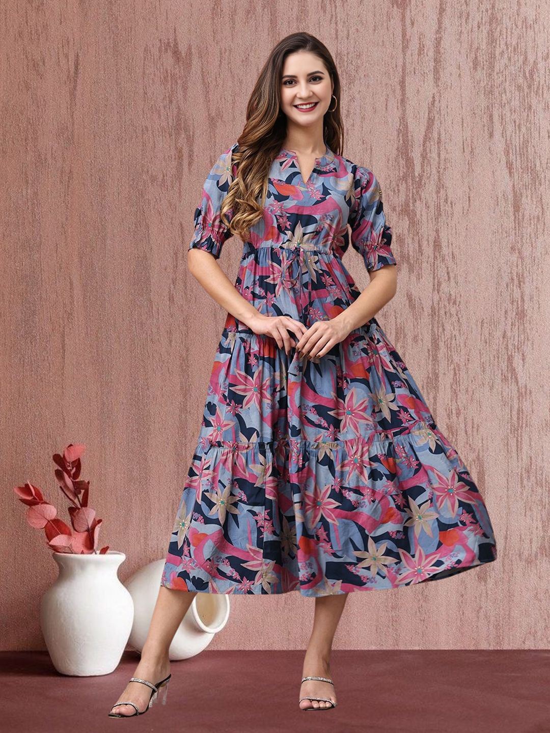 STARWORD Peter Pan Collar Fit & Flare Dress