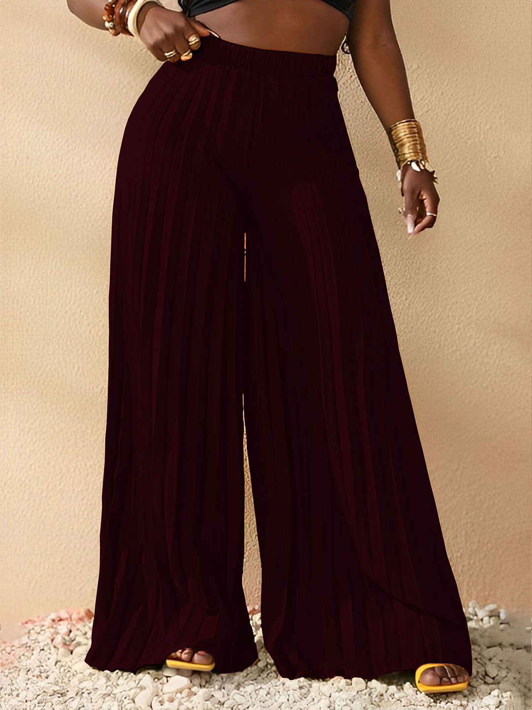 Parona Women Wide Leg Pleated Palazzos