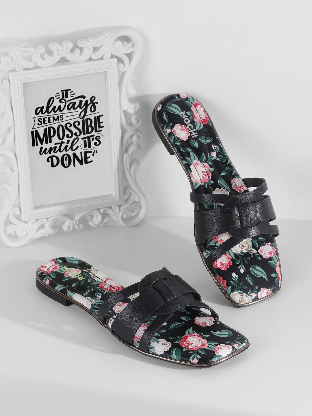 Mochi Printed Block Heel Sandals