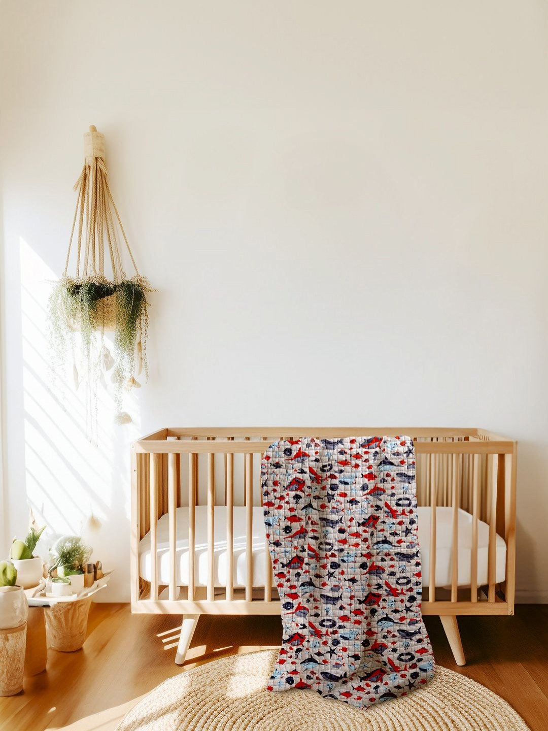 Biglilpeople Kids Red & Grey Mild Winter Cotton 400 GSM Double Bed Blanket