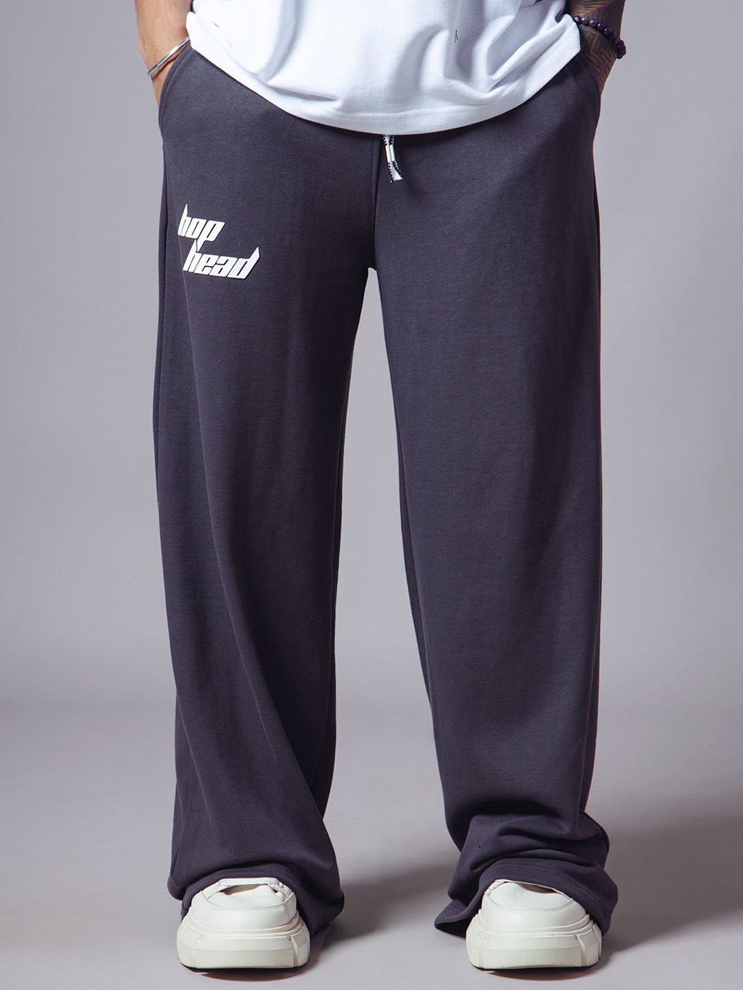 HOP HEAD Men Brand Logo Cotton Mid-Rise Track Pant