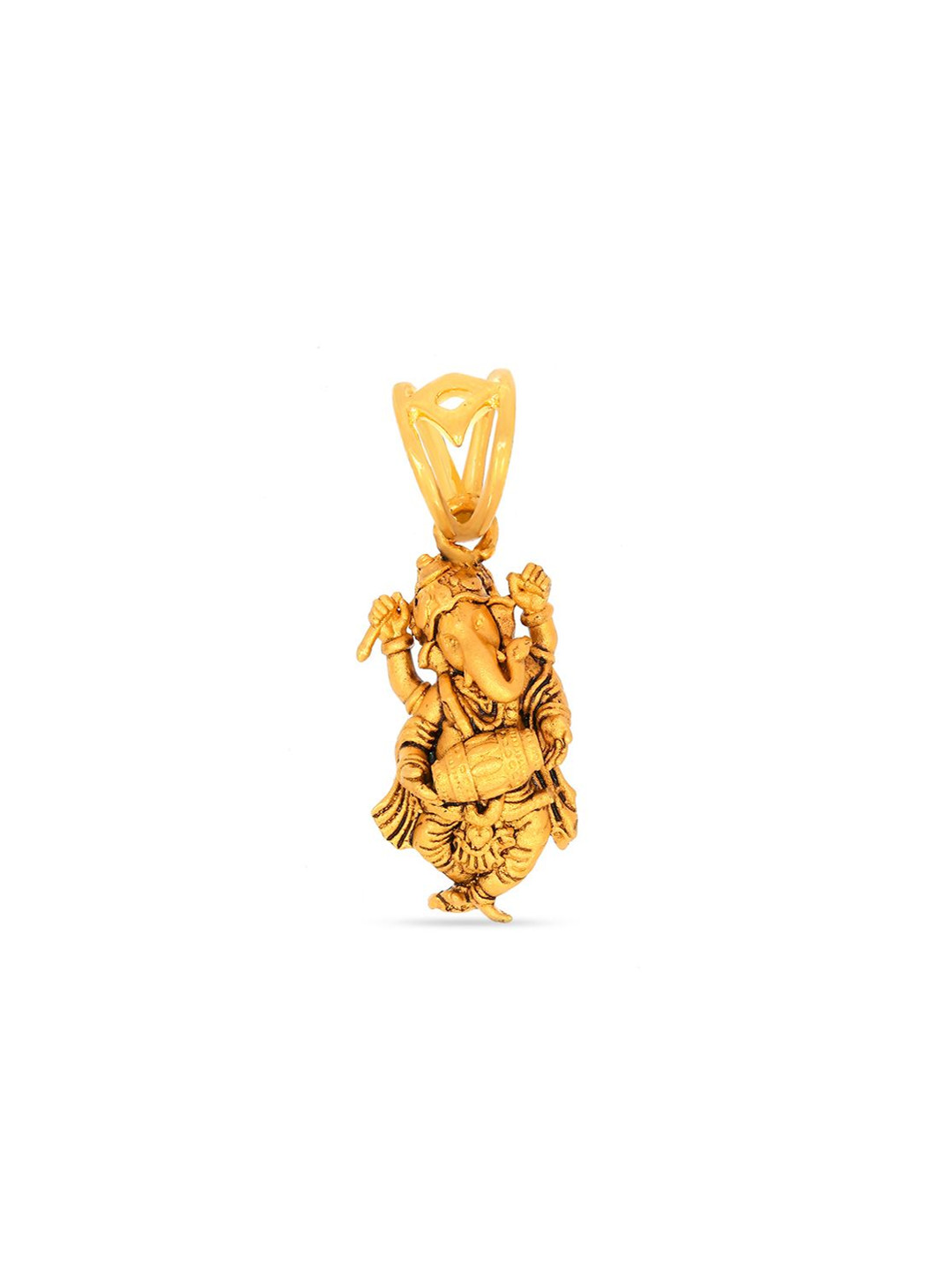BHIMA 22K BIS Hallmark 916 Purity Yellow Gold Moulded Ganesh Pendant