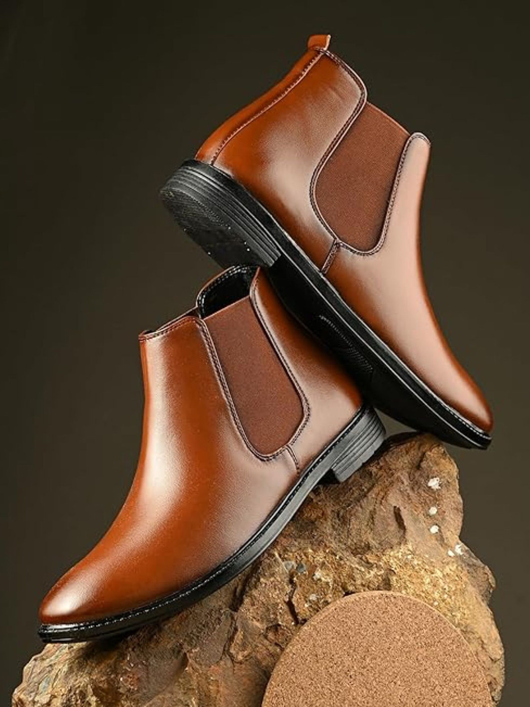 FOXYFOOT Men Mid-Top Slip-On Chelsea Boots