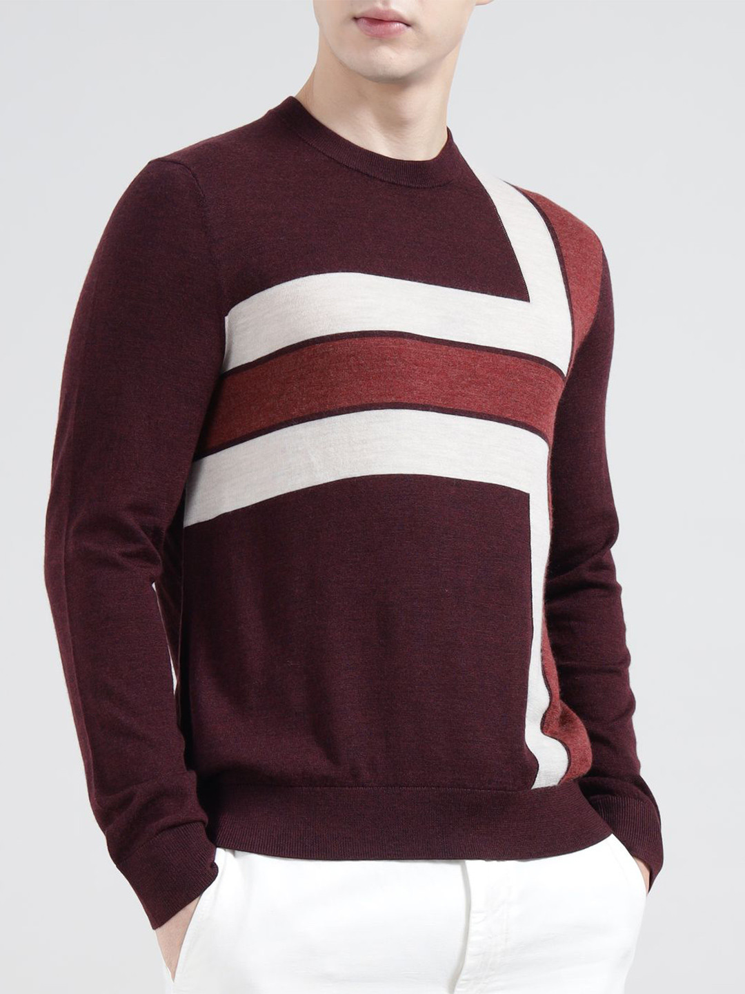 Ted Baker Men Colourblocked Woollen Pullover