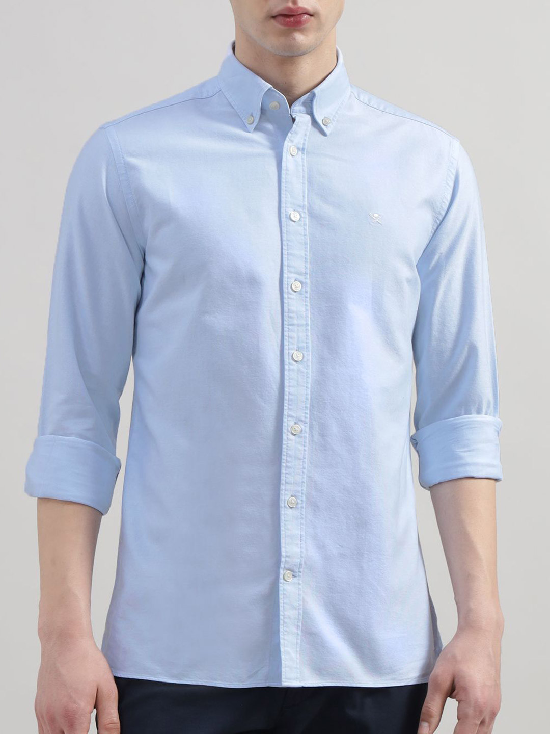 HACKETT LONDON Men Button-Down Collar Solid Cotton Casual Shirt