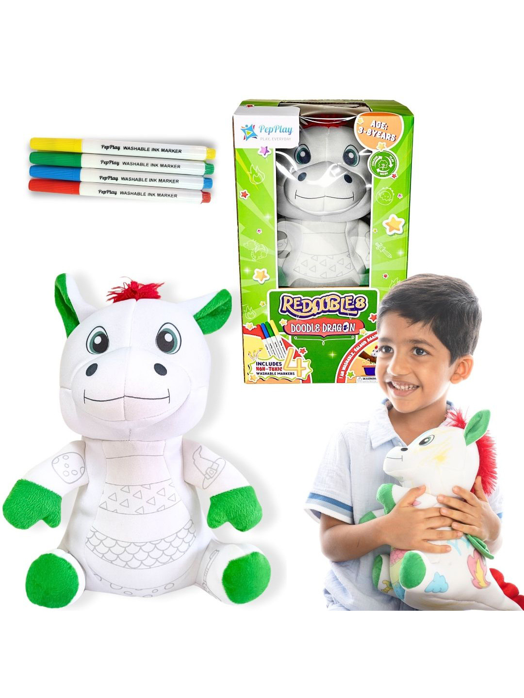 PepPlay Paper Redoobles Doodle Dragon Soft Toys & Dolls