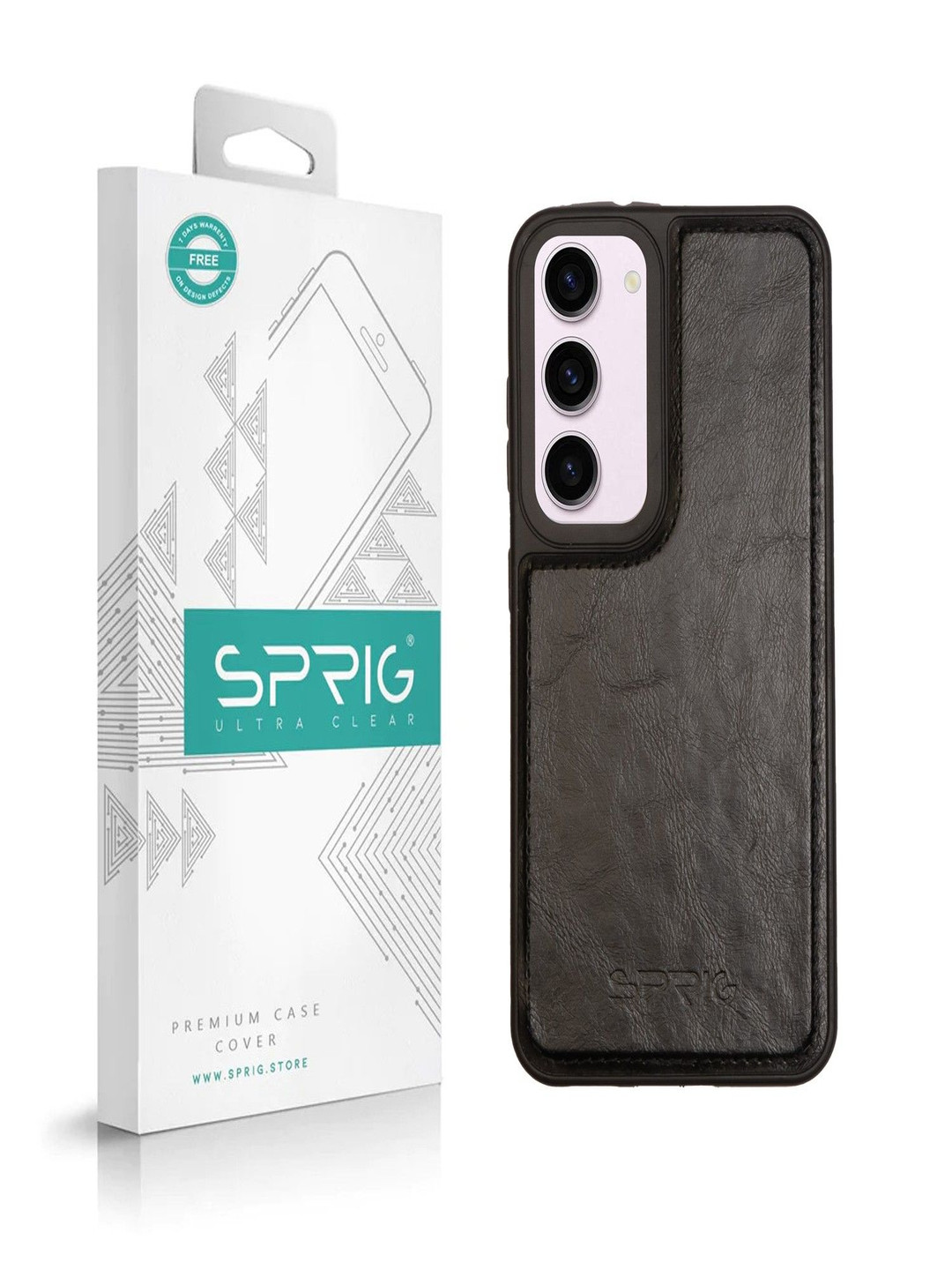 SPRIG Samsung Galaxy S23 5G Glossy PU Leather Back Cover