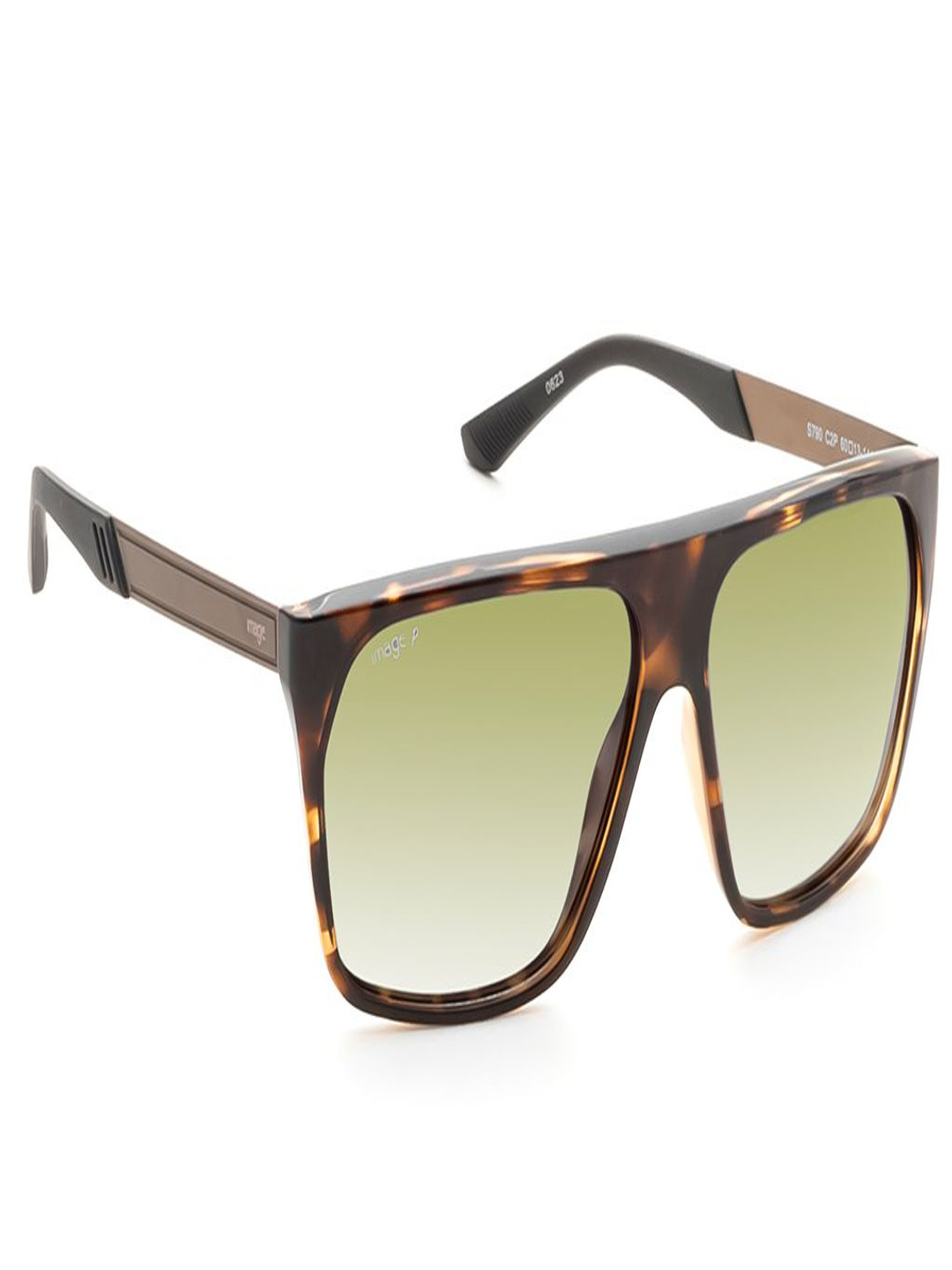 Image Men Square Sunglasses with Polarised and UV Protected Lens IMS790C2PSG-Brown