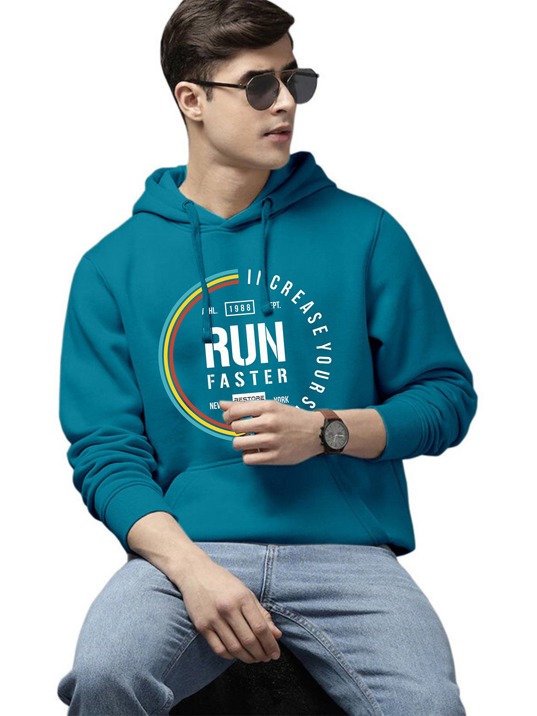 WOOSTRO Men Printed Hooded Sweatshirt