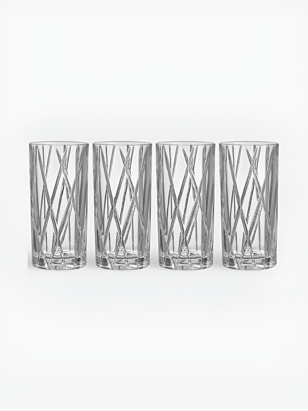 Nachtmann Transparent 4 Pieces Textured Modern Long Drink Water Glasses