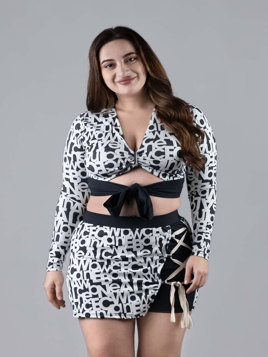 Keepfit Women Plus Size Rashguard Padded Swim Set