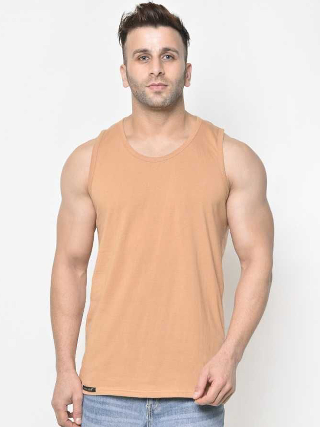 Woostro Pure Combed Cotton Gym Vest RS26 PLAIN RUST