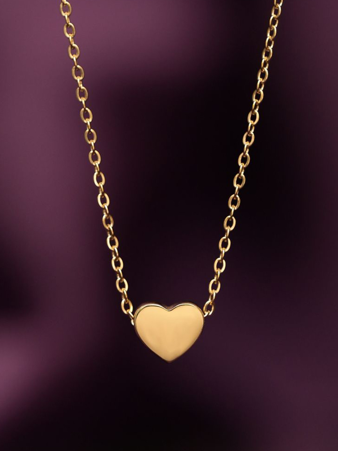 PALMONAS 18k Gold-Plated Paris Heart Stainless Steel Chain