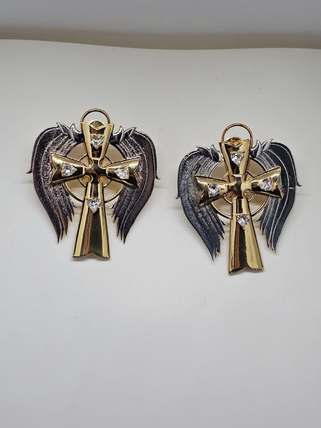 GAURISH BESPOKE JEWELLERY Silver-Plated Zircon Contemporary Shaped Drop Earrings