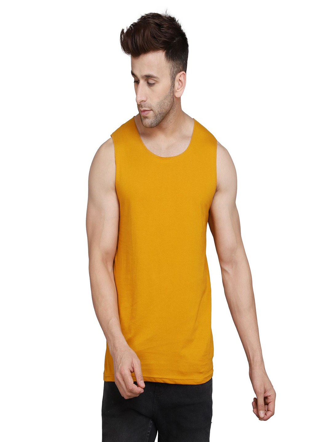WOOSTRO Men Anti-Microbial Innerwear Vests RS26 PLAIN MUSTARD
