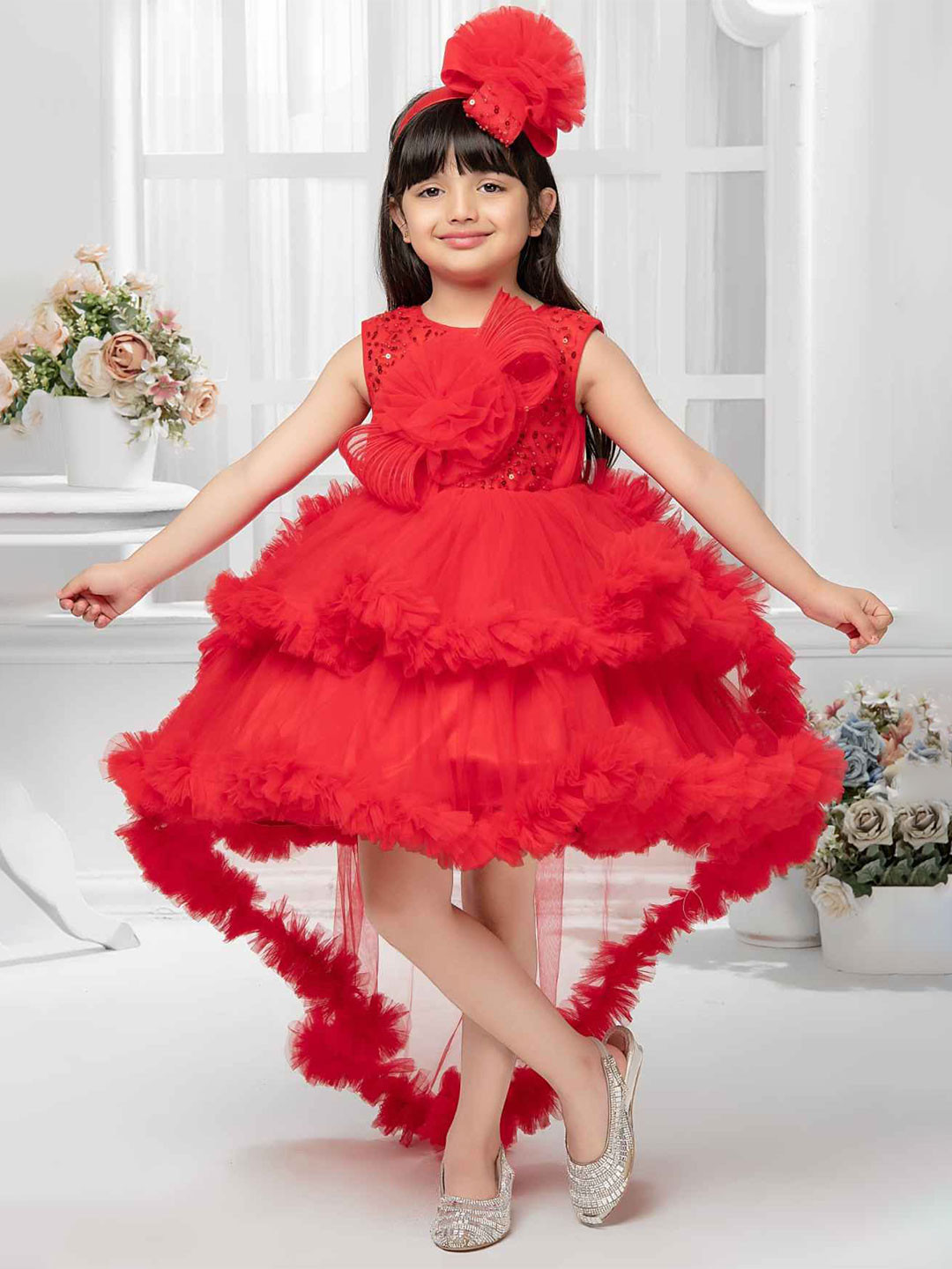 Lagorii Kids Sequin Embellished Fit & Flare Dress