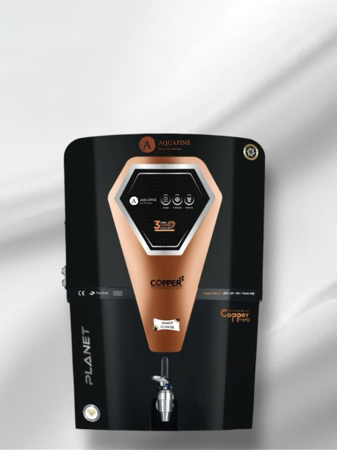 AQUAPINE Black 6-Stage Water Purifier - 12 L