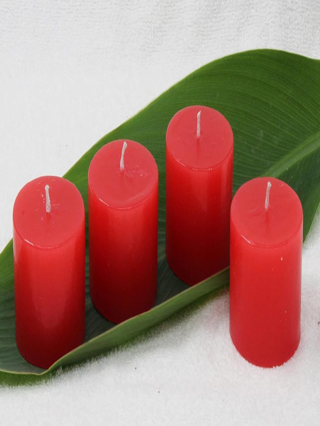 atorakushon for Wedding 4Pcs 1 Wick Apple Cinnamon Solid Geometric Regular Pillar Candles
