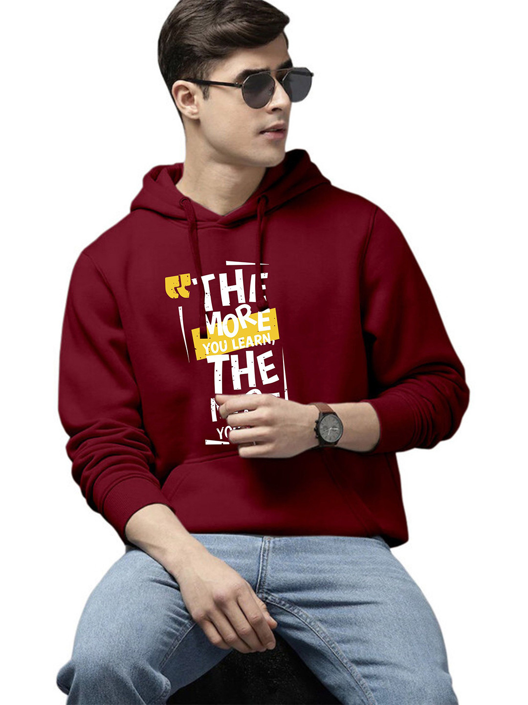 WOOSTRO Men Printed Hooded Sweatshirt