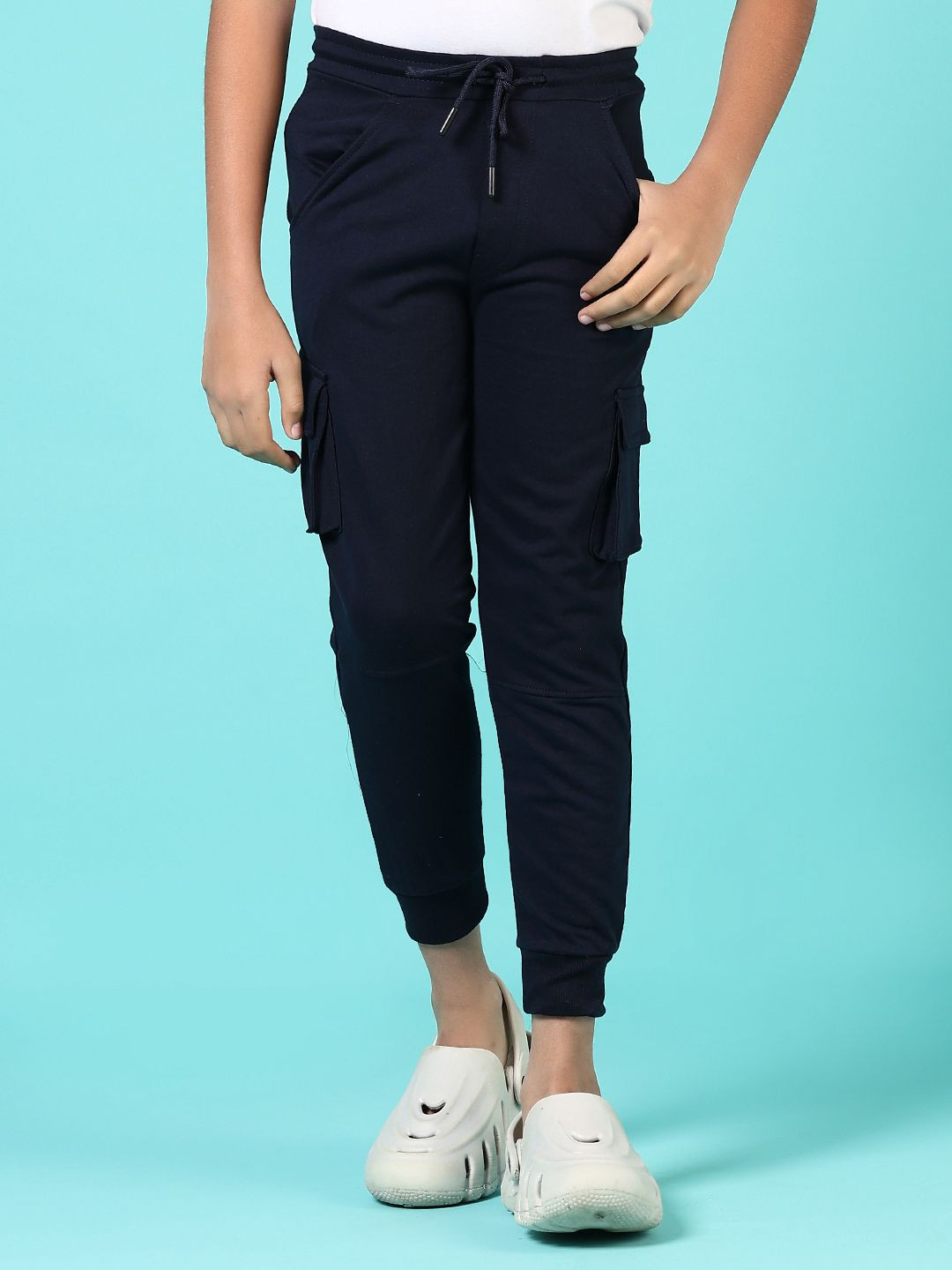 V-Mart Boys Solid Loop Knit Cotton Pyjama