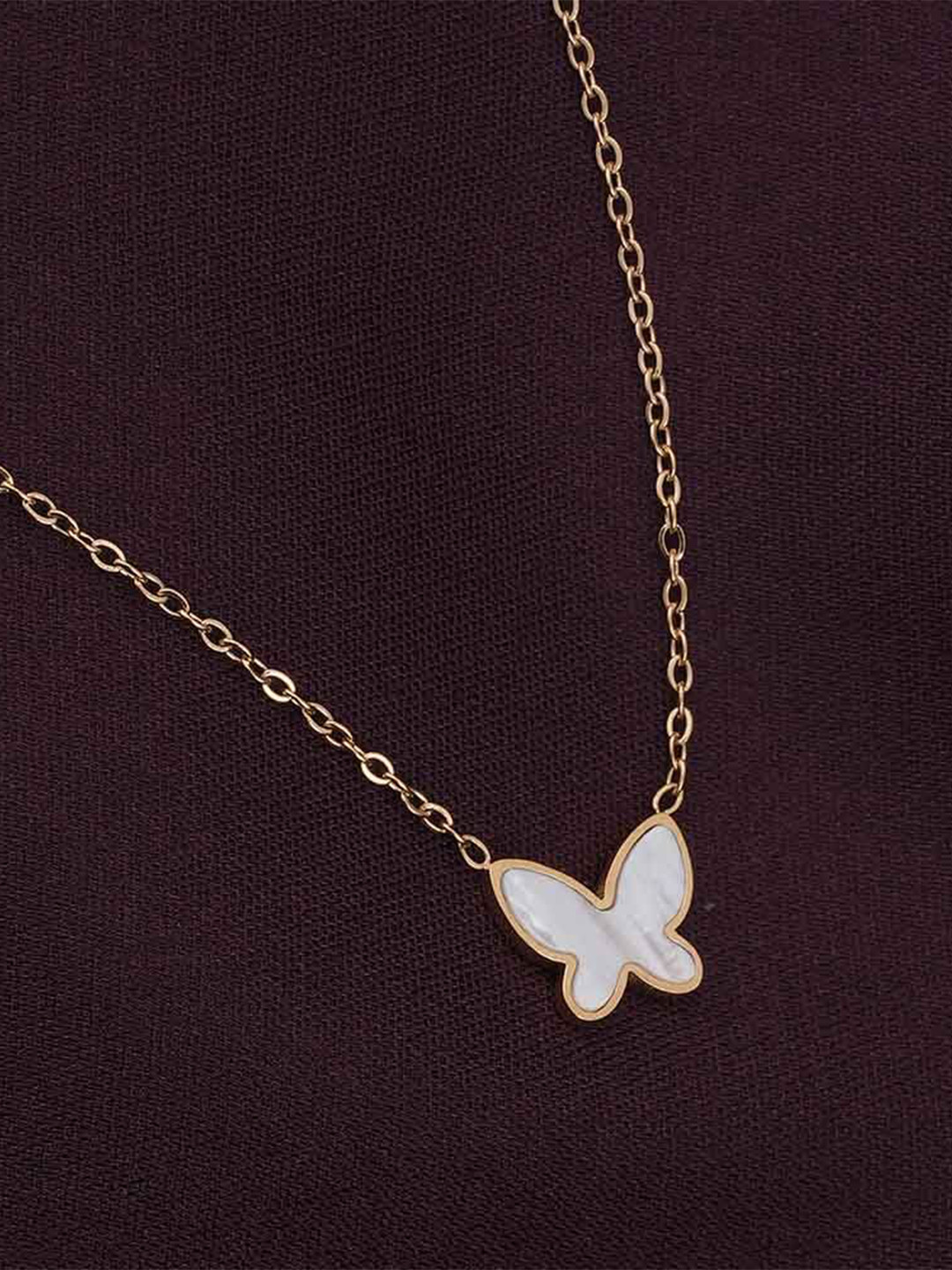 PALMONAS 18KT Gold-Plated Stainless Steel Annabelle Butterfly Shaped Chain