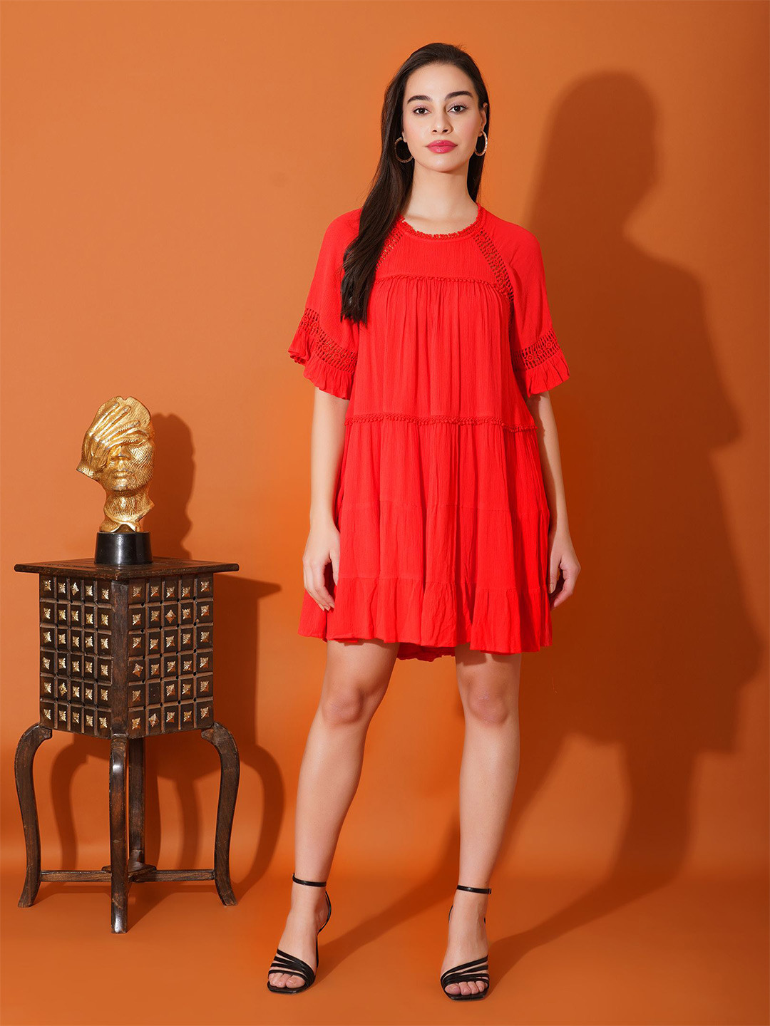 DEBONATELLA Crepe A-Line Dress