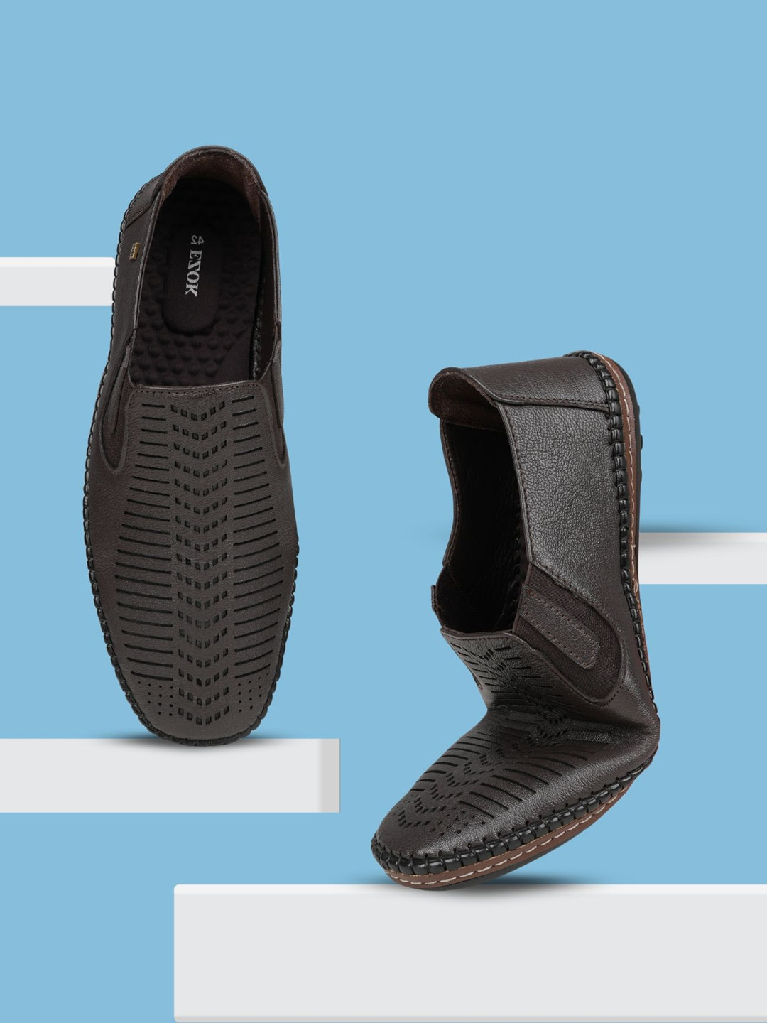 EZOK Men Flexi Comfort Leather Casual Shoes