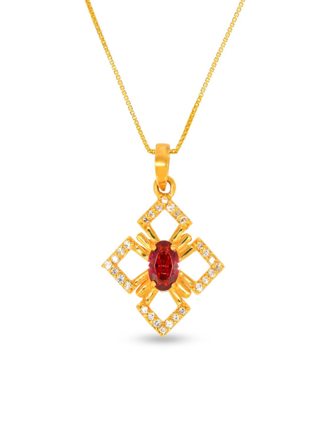 BHIMA Jewels 22K Hallmark 916 Purity Yellow Gold Designer Stone Pendant