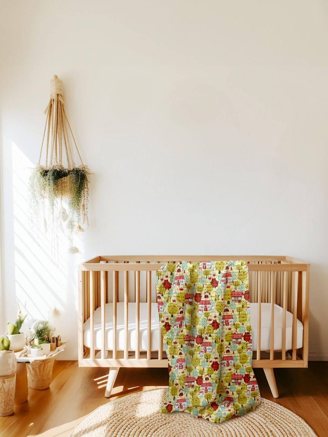 Biglilpeople Kids Red and Green Mild Winter Cotton 400 GSM Single Bed Blanket