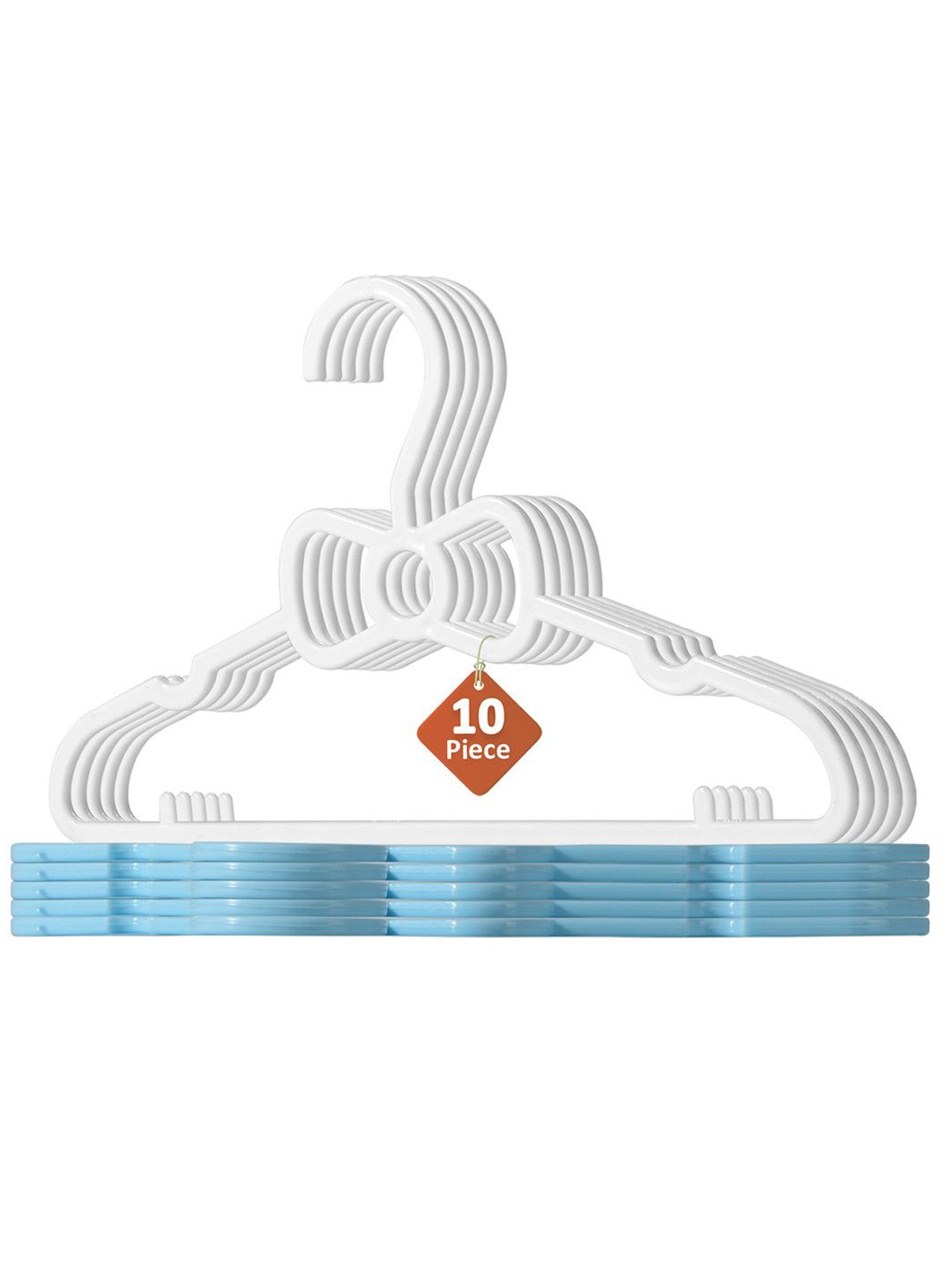 Kuber Industries Blue & White 10 Pieces SmallBaby Hangers For Clothes Hanging For Wardrobe