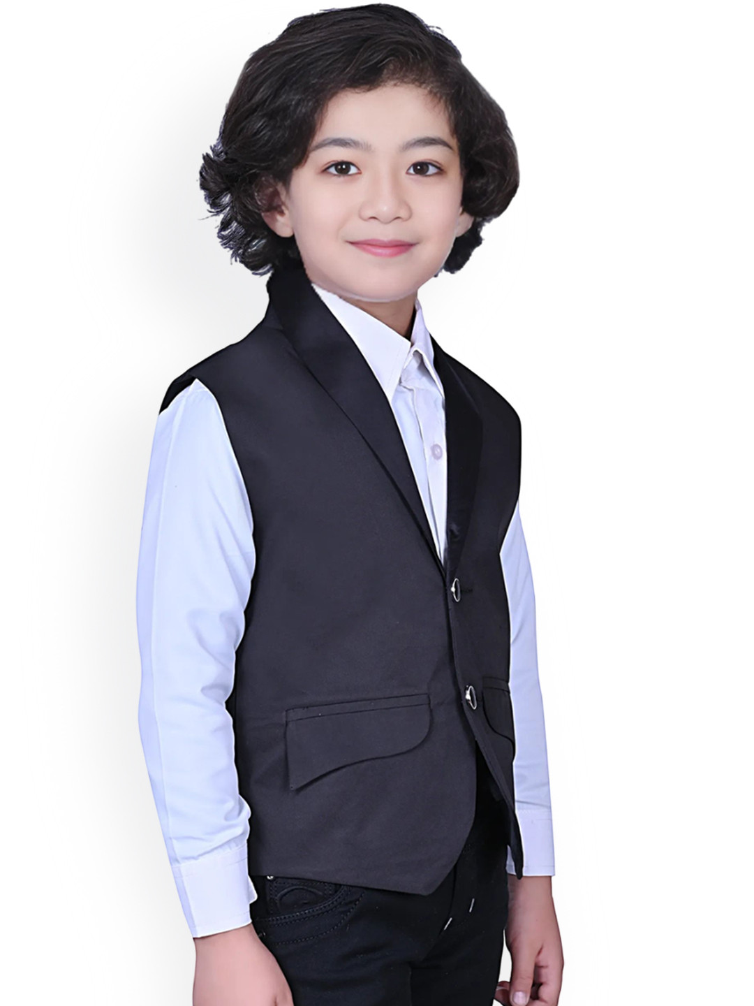 Eliq Boys Waistcoat With Shirt, Bow Tie And Brooch