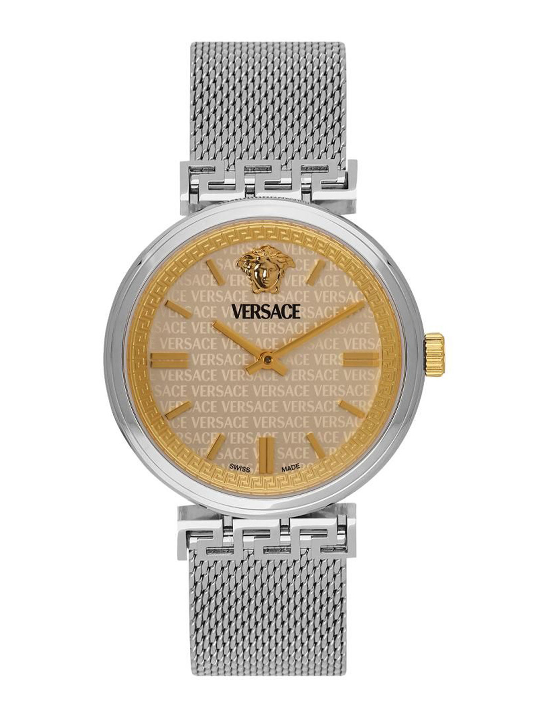 Versace Women Brass Dial & Stainless Steel Bracelet Style Straps Analogue Watch VETCA0424