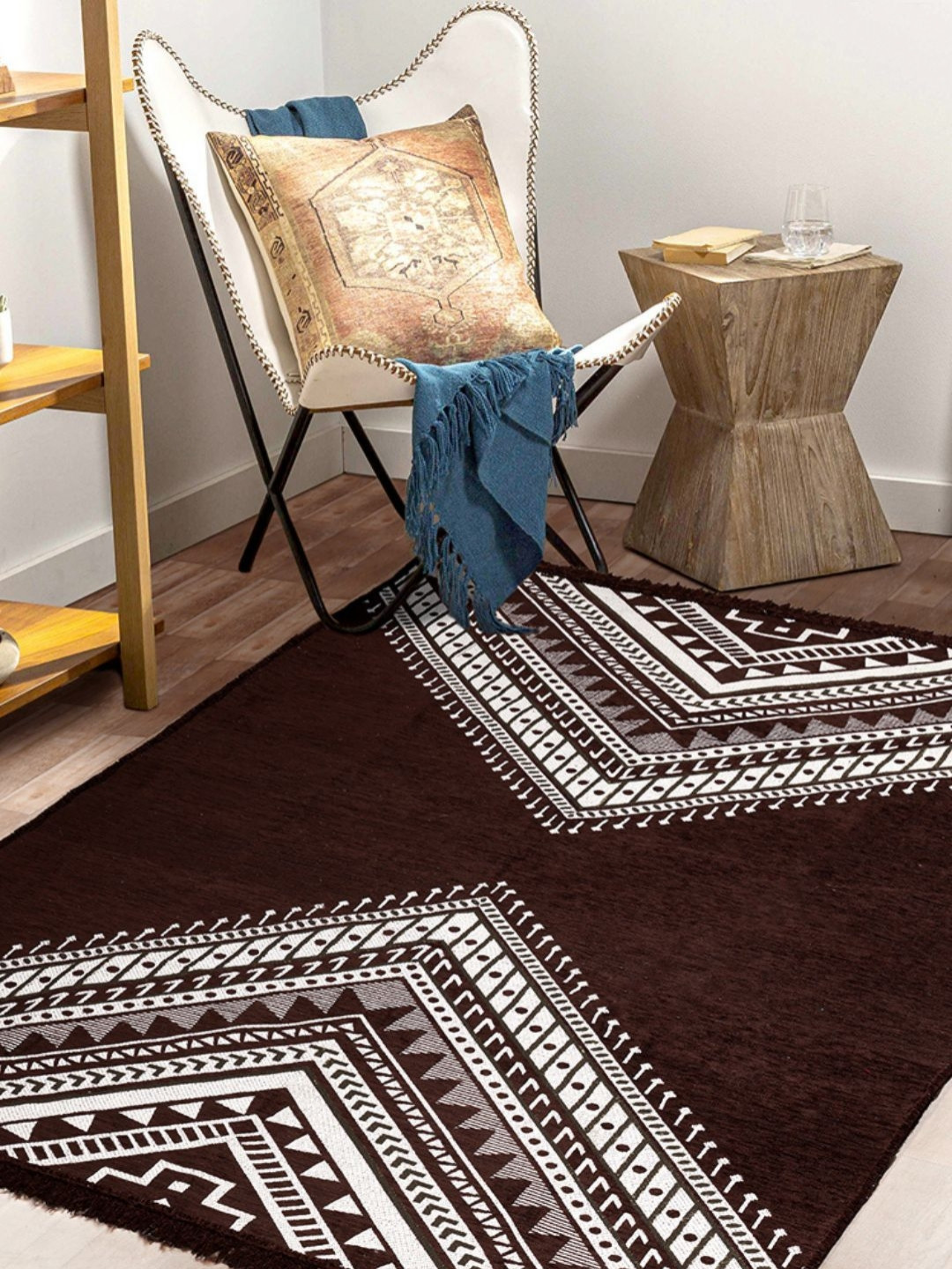 bsb home Coffee Brown Abstract No Shredding Carpet