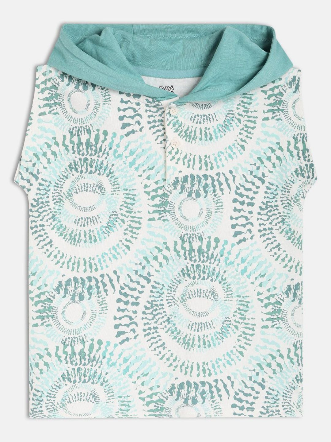 MINI KLUB Boys Abstract Printed Hood Pure Cotton T-shirt