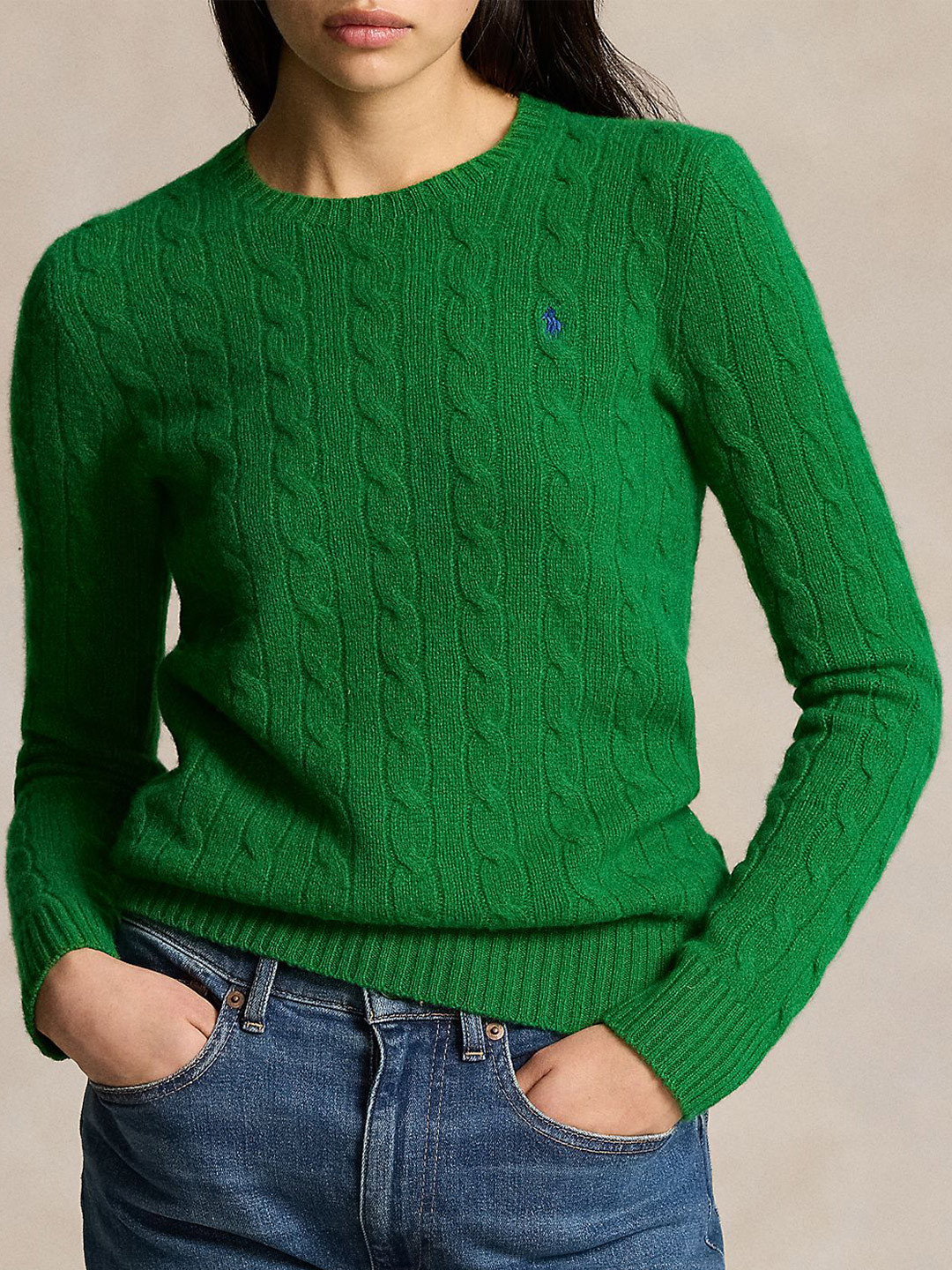 Polo Ralph Lauren Women Cable Knit Wool Cashmere Sweater