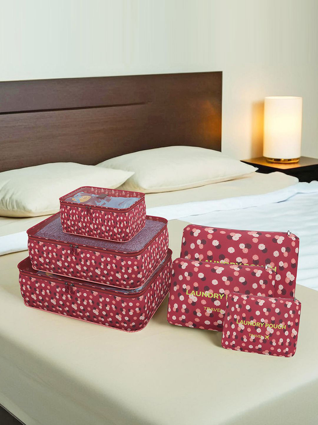 Kuber Industries Printed 36 Pcs Foldable Unisex Travel Pouches Travel Accessory