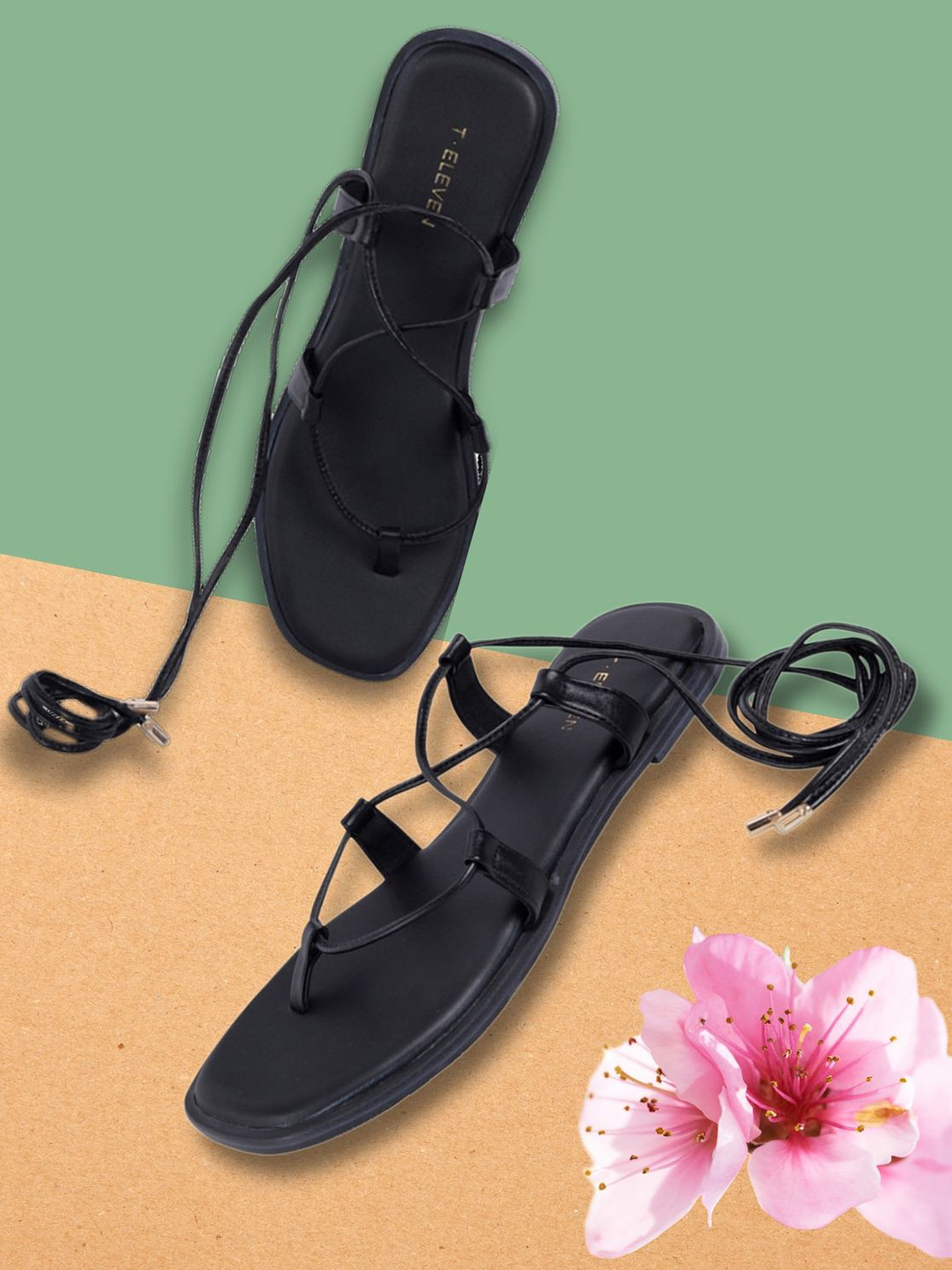 T.ELEVEN Women Gladiators with Bows Flats