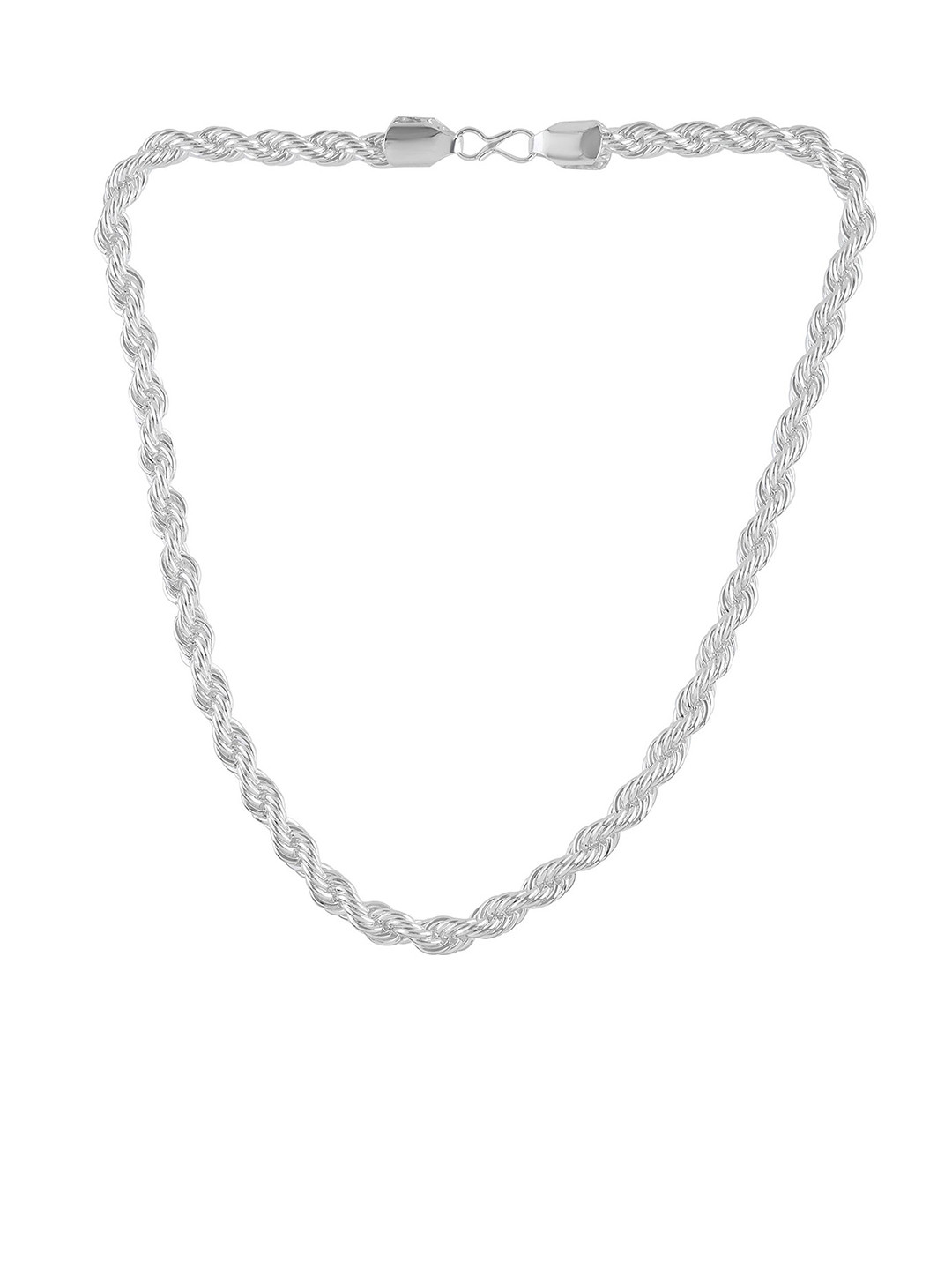 MEMOIR Unisex Silver-Plated Minimal Rope Design Chain