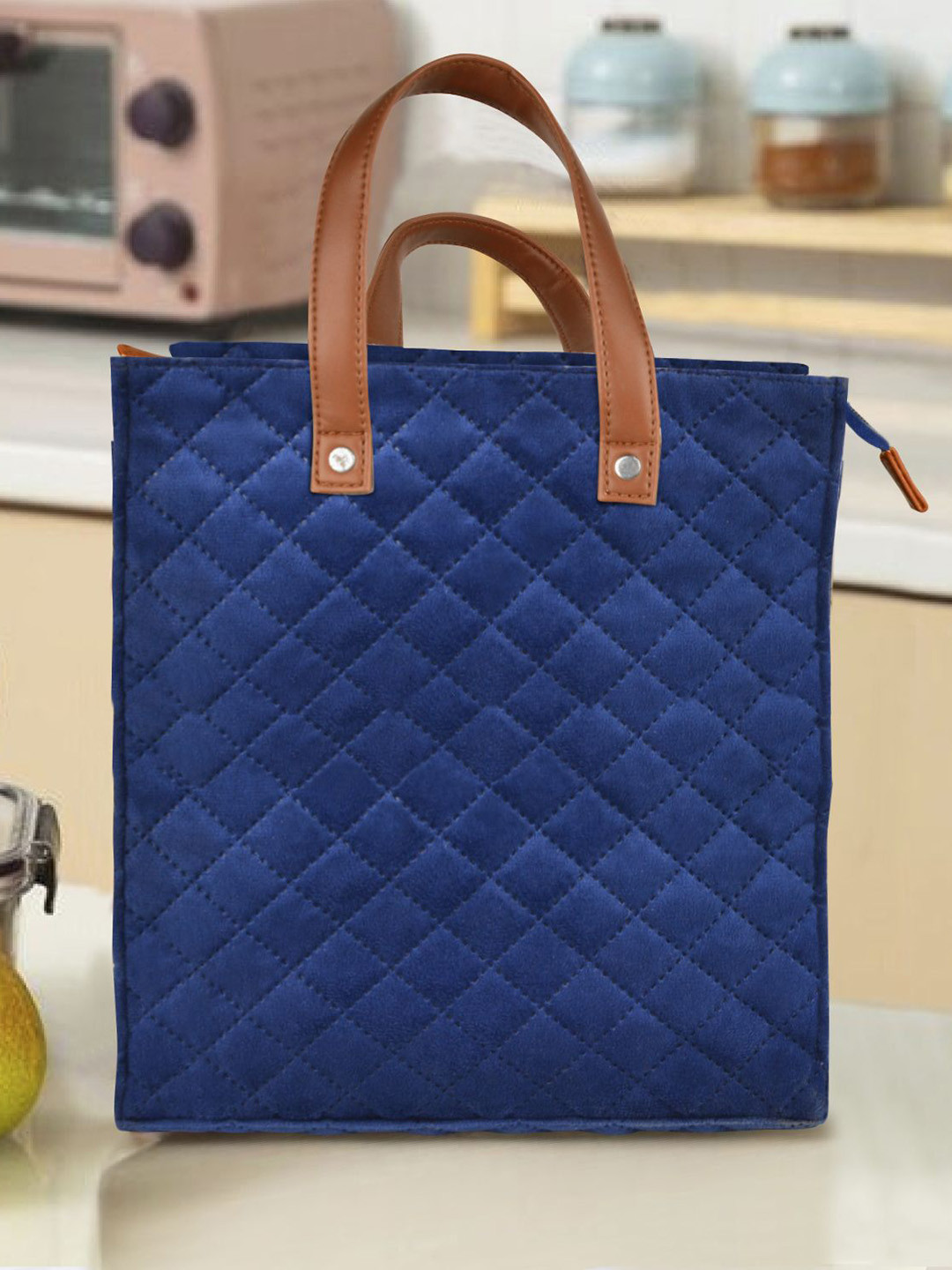 StyleMyWay Blue Velvet Lunch Bag