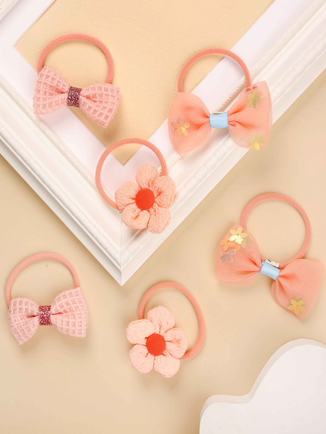 KICKS & CRAWL Girls Set of 6 Ponytail Holders