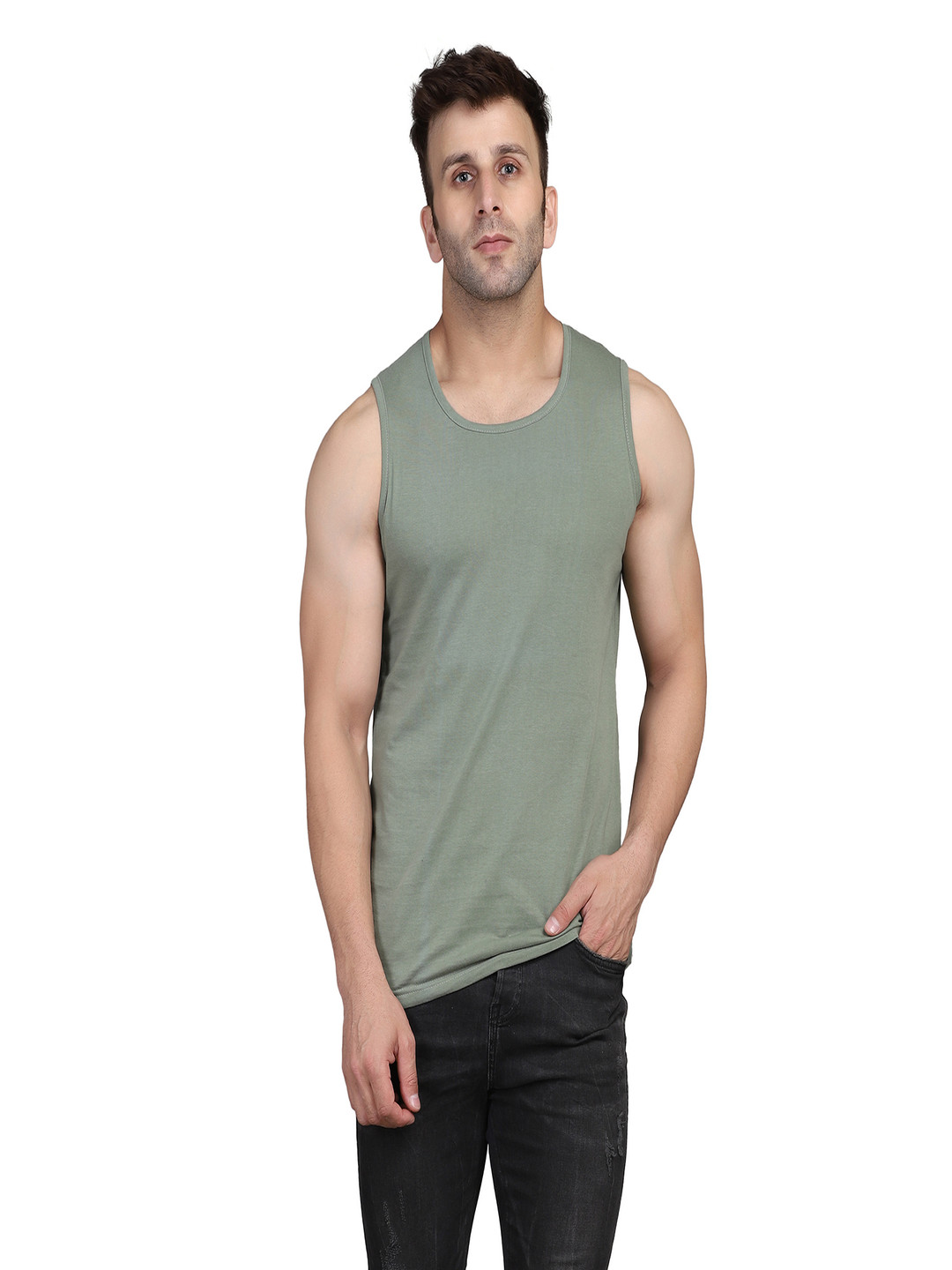 WOOSTRO Men Pack Of 2 Solid Round Neck Cotton Slim Fit T-shirts
