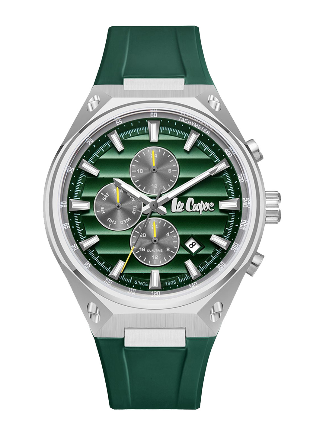 Lee Cooper Men Brass Dial & Leather Straps Analogue Multi Function Watch LC08063.377