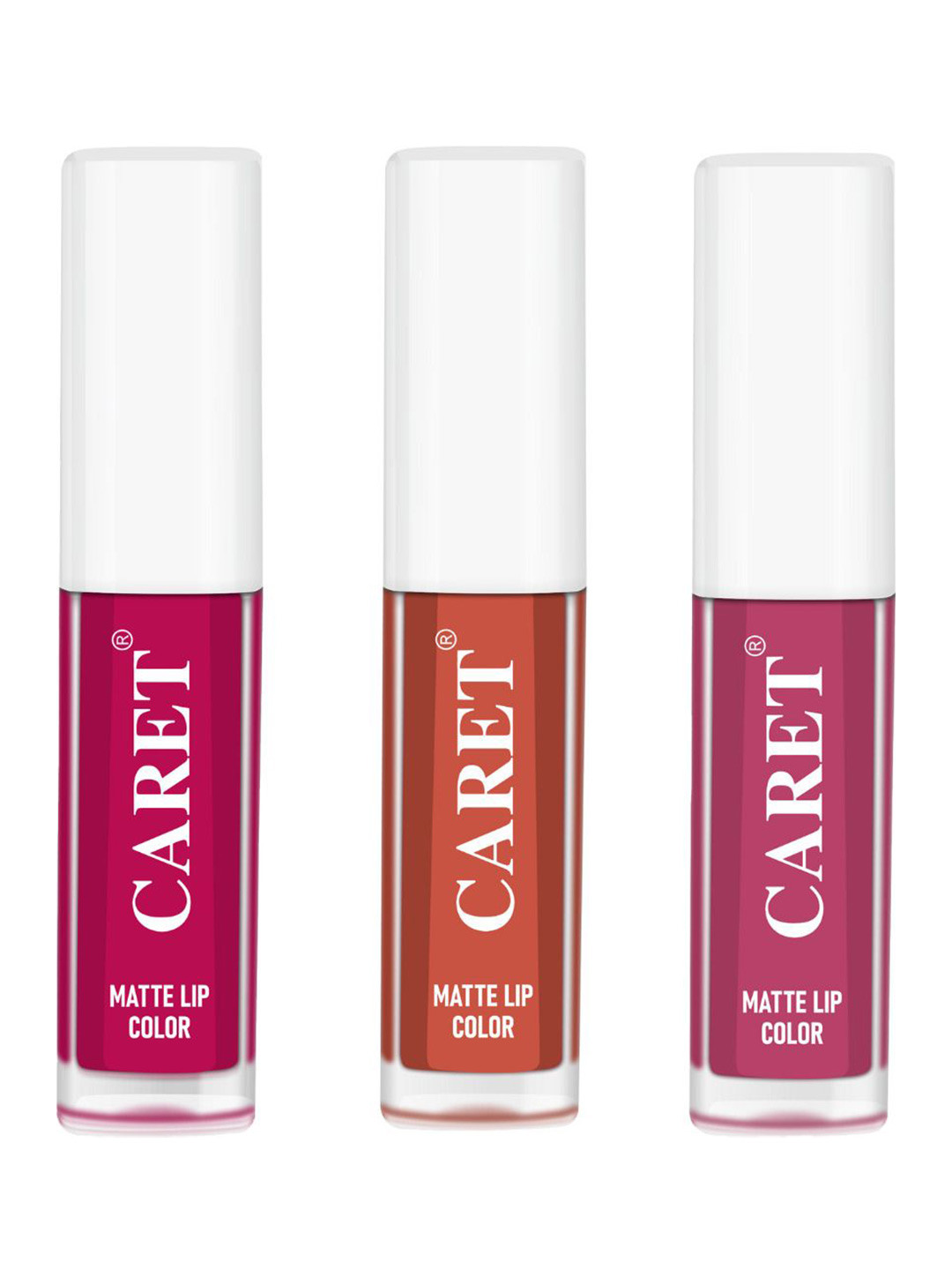 CARET ORGANIC Set Of 3 Super-Pigmented Liquid Matte Lipsticks - 6 ml - 5 - 6 - 8